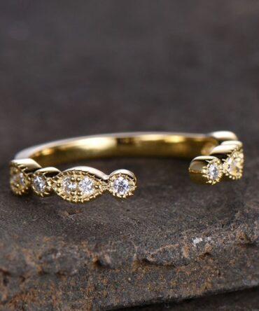 Sterling silver ring for women/Cubic Zirconia wedding band/CZ wedding ring/stackable ring/Matching band/Xmas gift/Can custom design gap