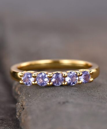 Tanzanite Ring Cluster Natural Tanzanite Wedding Ring Blue Stone Ring Tanzanite Stacking Ring December Birthstone Ring Handmade Jewelry