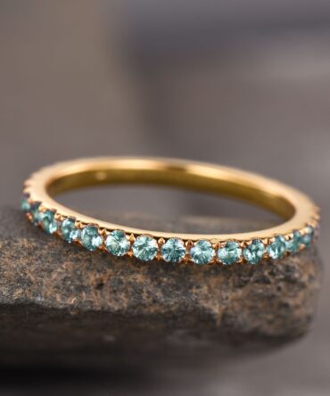 Alexandrite Ring Full Eternity Band Alexandrite Wedding Band June Birthstone Ring Sterling Sliver Yellow Gold Plated
