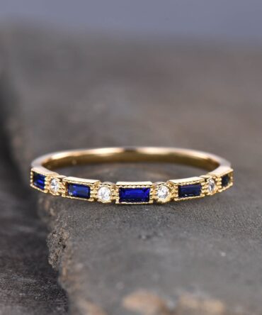 Sapphire Ring - September Birthstone Ring - Stacking Ring - Gold Ring - Simple Ring - Silver Ring - Sapphire Jewelry - Gift for Her