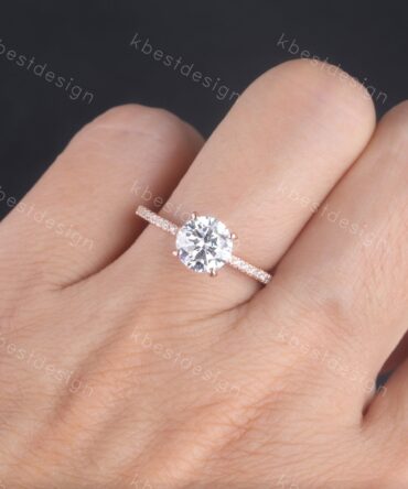 Round Cut Classic Engagement Ring, Rose Gold Wedding Ring, 1.25 Carat Carat Round Solitaire Ring, CZ Engagement Ring, Promise Ring